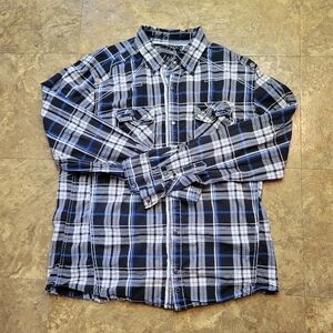 Buckle Black Western Snap Shirt Mens Large L Gray Athletic Fit Long Sleeve